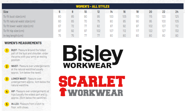 BPL6044 - Bisley - Women's Flx & Move™ Mid Rise Cargo Pants - Clearance Colours