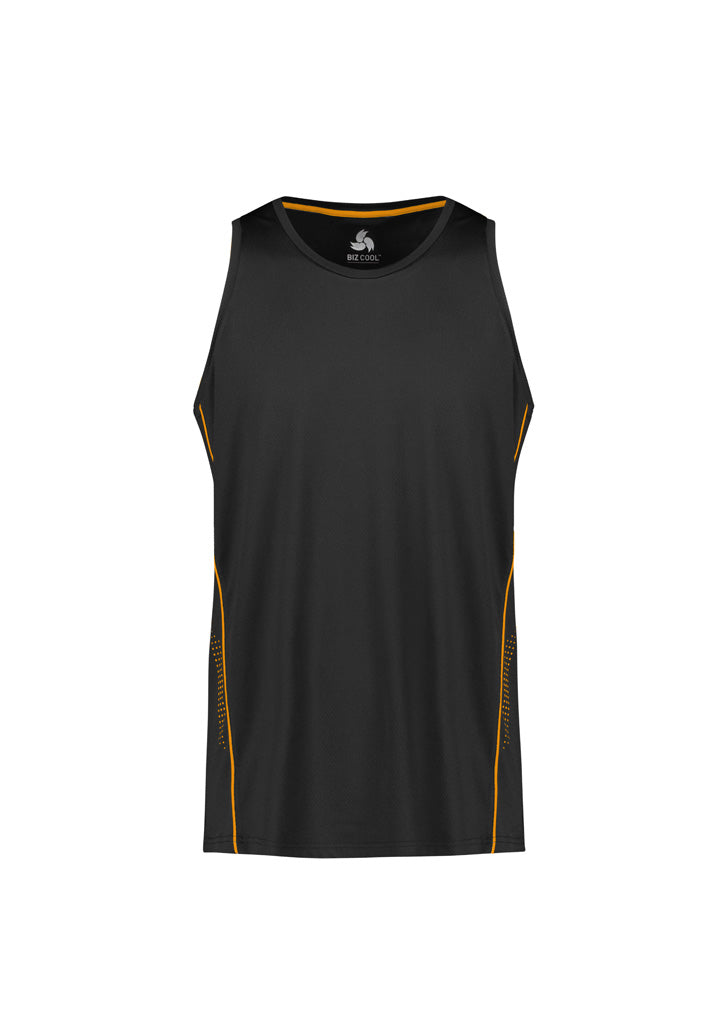 SG319M - Biz Collection - Mens Balance Singlet | Black/Gold
