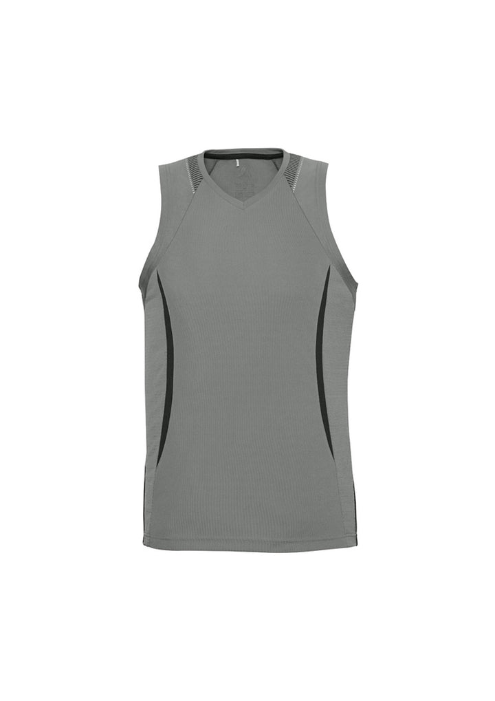 SG407M - Biz Collection - Razor Men's Singlet with V-Neck | Ash/Black
