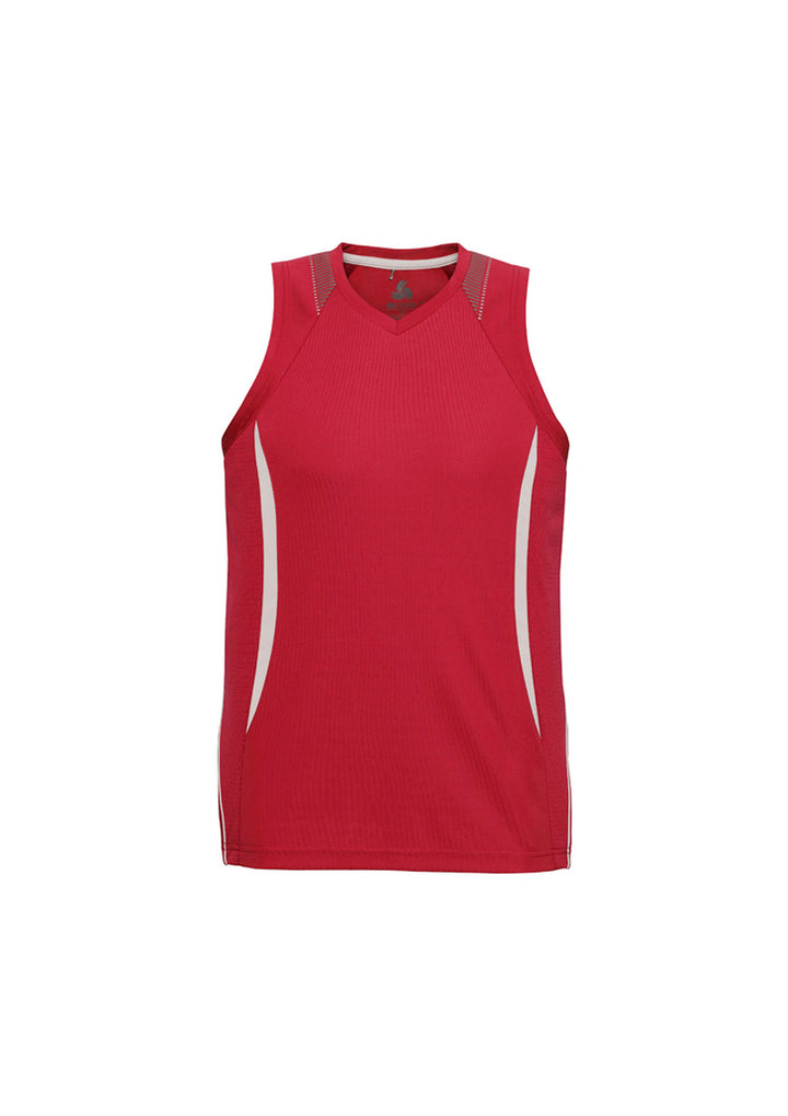 SG407M - Biz Collection - Razor Men's Singlet with V-Neck | Red/White