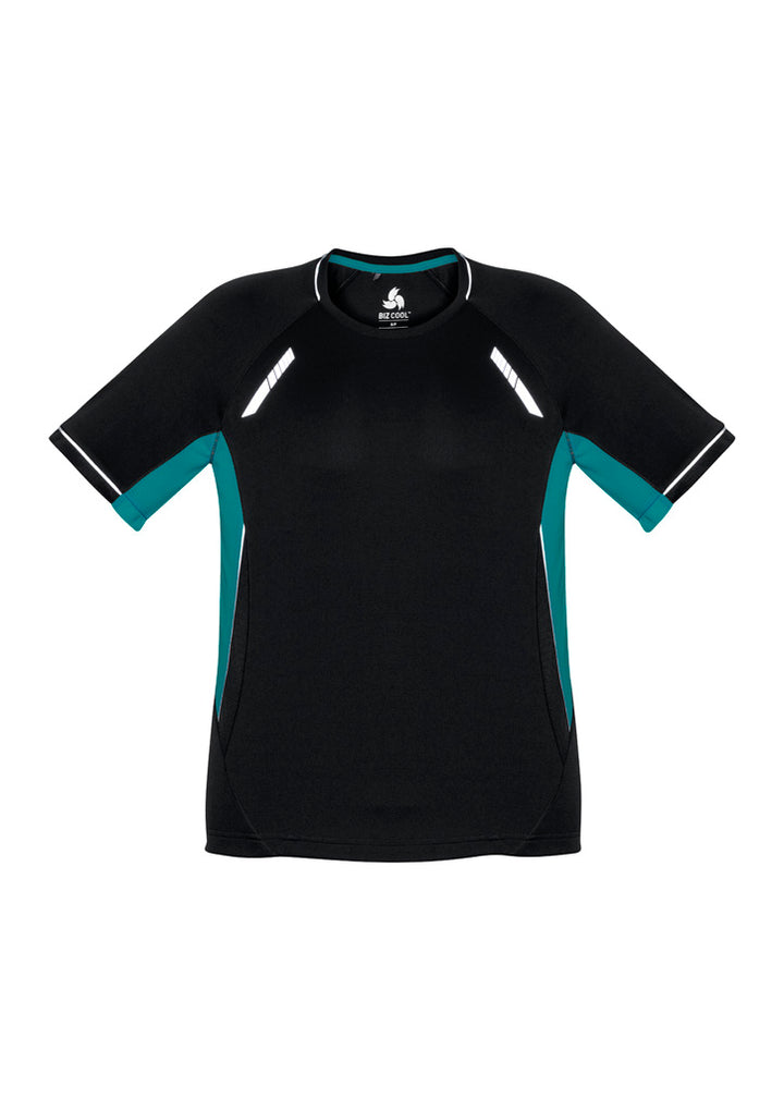 T701MS - Biz Collection - Mens Renegade Tee | Black/Teal/Silver