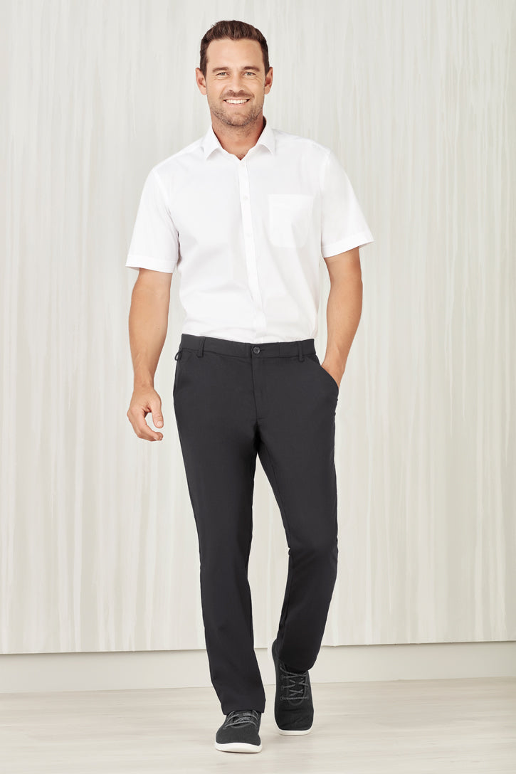 CL958ML - Biz Care - Mens Comfort Waist Flat Front Pant | Charcoal