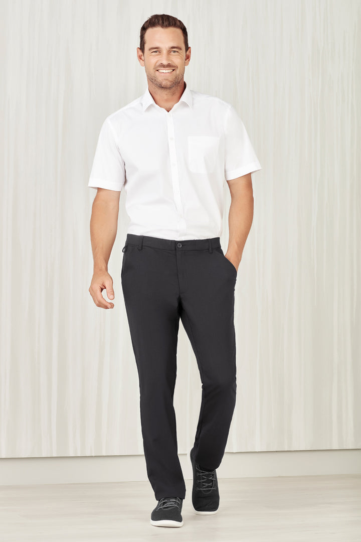 CL958ML - Biz Care - Mens Comfort Waist Flat Front Pant | Charcoal