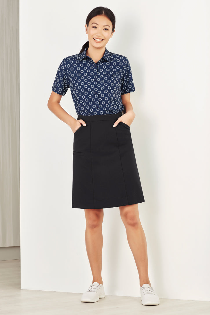 CS948LS - Biz Care - Womens Florence Daisy Print Short Sleeve Shirt