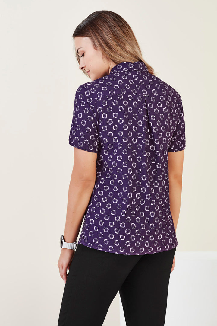 CS948LS - Biz Care - Womens Florence Daisy Print Short Sleeve Shirt