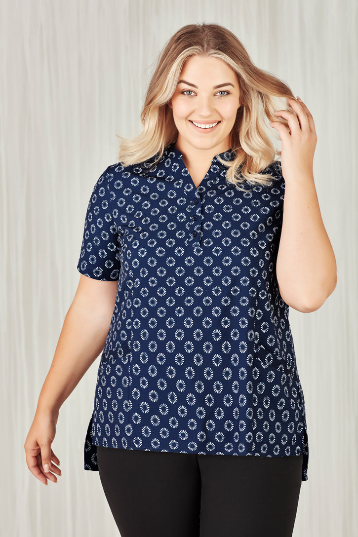 CS950LS - Biz Care - Womens Florence Daisy Print Tunic | Navy