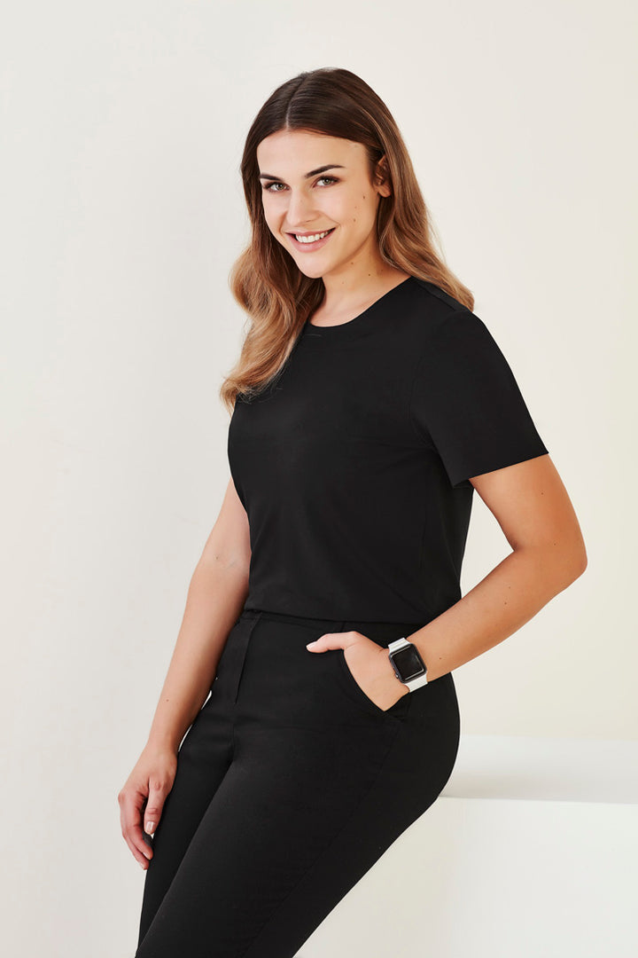 CS952LS - Biz Care - Womens Marley Short Sleeve Jersey Top | Black
