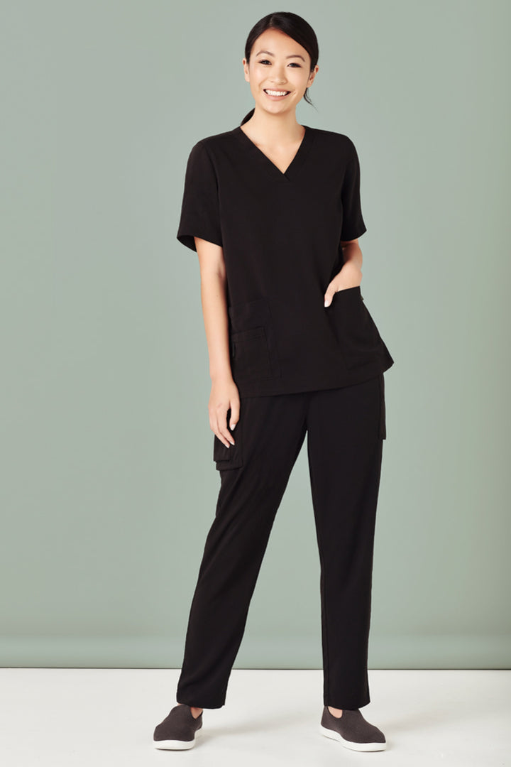 CSP943LL - Biz Care - Womens Avery Slim Leg Scrub Pant Black