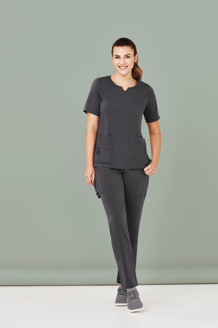 CSP943LL - Biz Care - Womens Avery Slim Leg Scrub Pant Charcoal