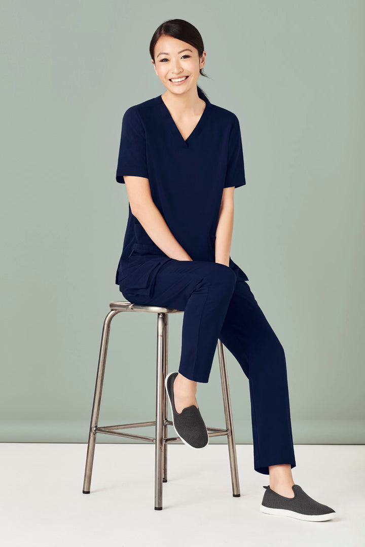 CSP943LL - Biz Care - Womens Avery Slim Leg Scrub Pant Midnight Navy