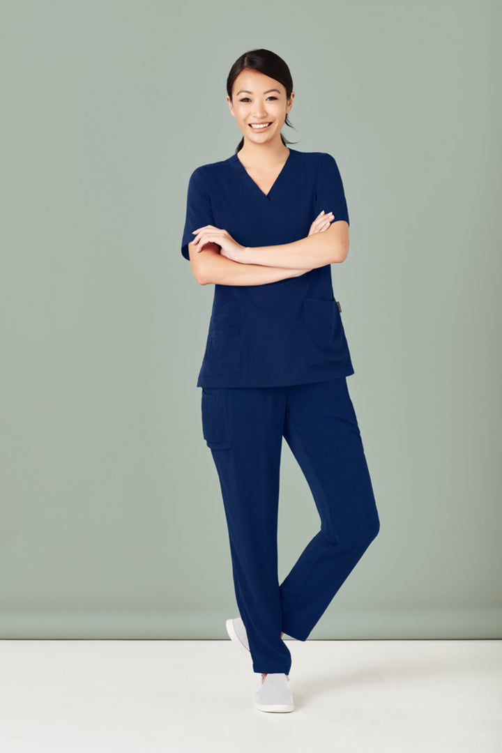 CSP943LL - Biz Care - Womens Avery Slim Leg Scrub Pant Navy