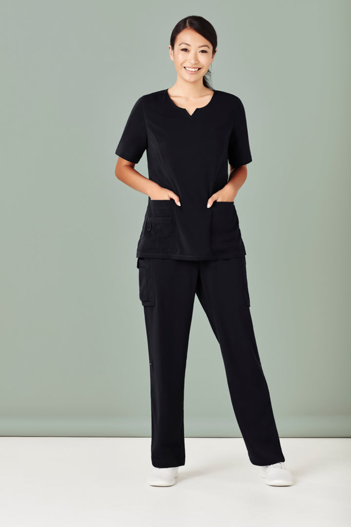 CSP944LL - Biz Care - Womens Avery Straight Leg Scrub Pant Black