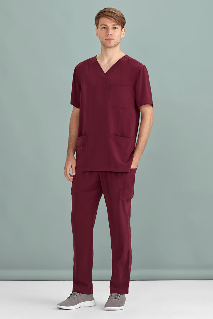 CSP946ML - Biz Care - Avery Mens Multi-Pocket Scrub Pant | Burgundy