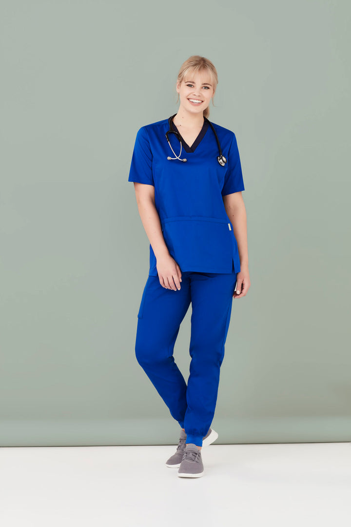 CST043LS - Biz Care - Womens Riley Stretch Scrub Top | Electric Blue