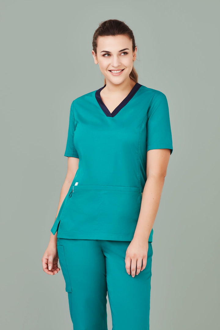 CST043LS - Biz Care - Womens Riley Stretch Scrub Top