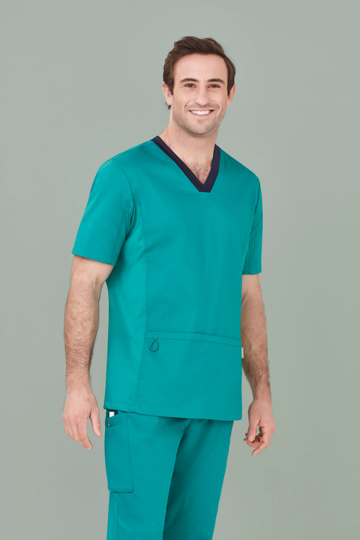 CST043MS - Biz Care - Mens Riley Stretch Scrub Top | Teal