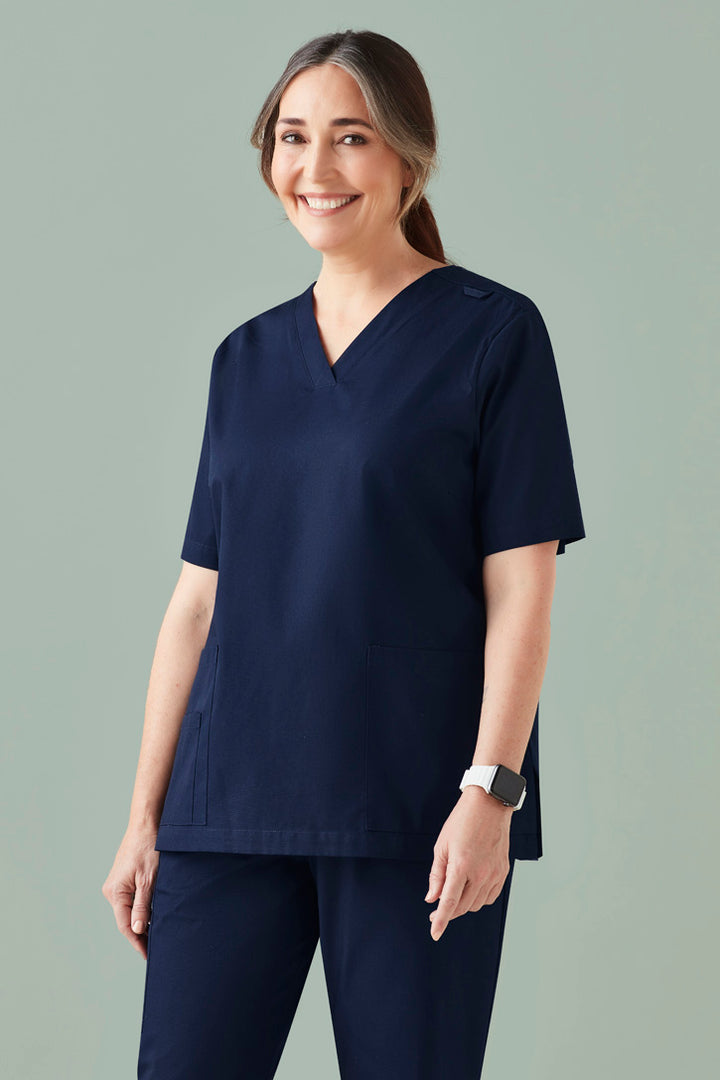 CST141LS - Biz Care - Tokyo Womens V-Neck Scrub Top | Midnight Navy