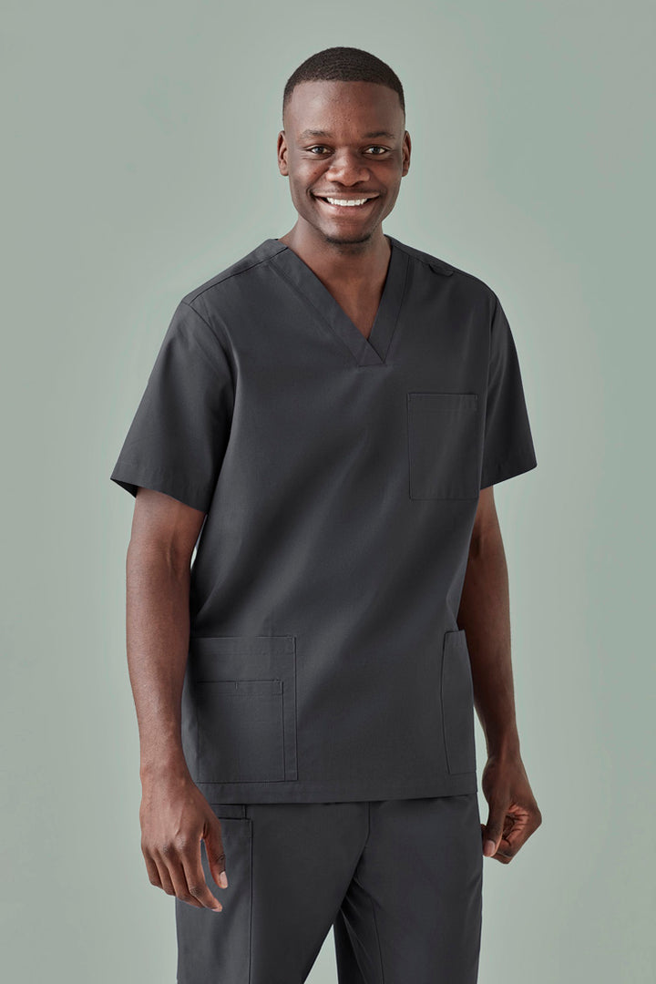 CST141MS - Biz Care - Tokyo Mens V-Neck Scrub Top | Charcoal