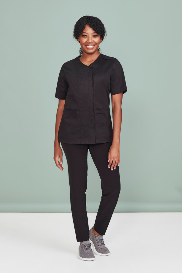CST240LS - Biz Care - Womens Parks Zip Front Crossover Scrub Top