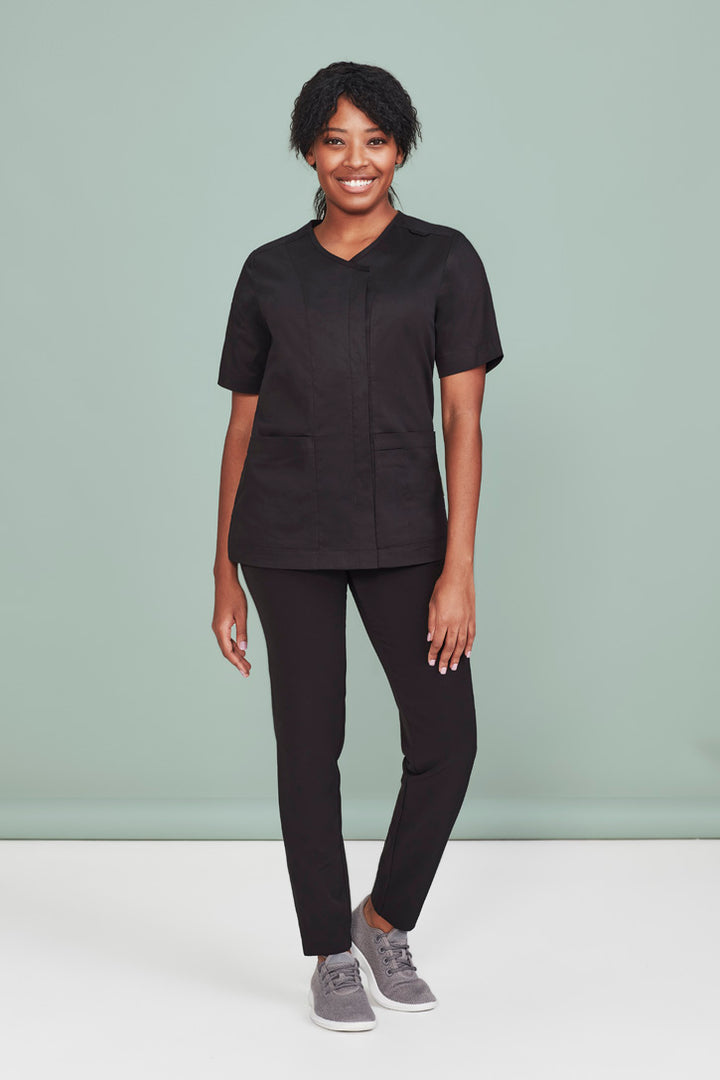CST240LS - Biz Care - Womens Parks Zip Front Crossover Scrub Top