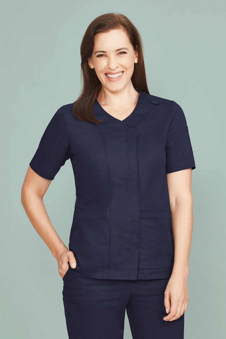 CST240LS - Biz Care - Womens Parks Zip Front Crossover Scrub Top
