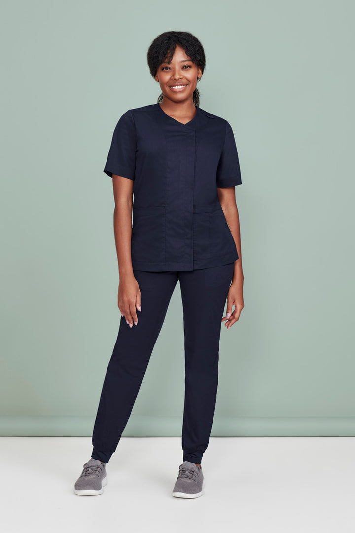 CST240LS - Biz Care - Womens Parks Zip Front Crossover Scrub Top
