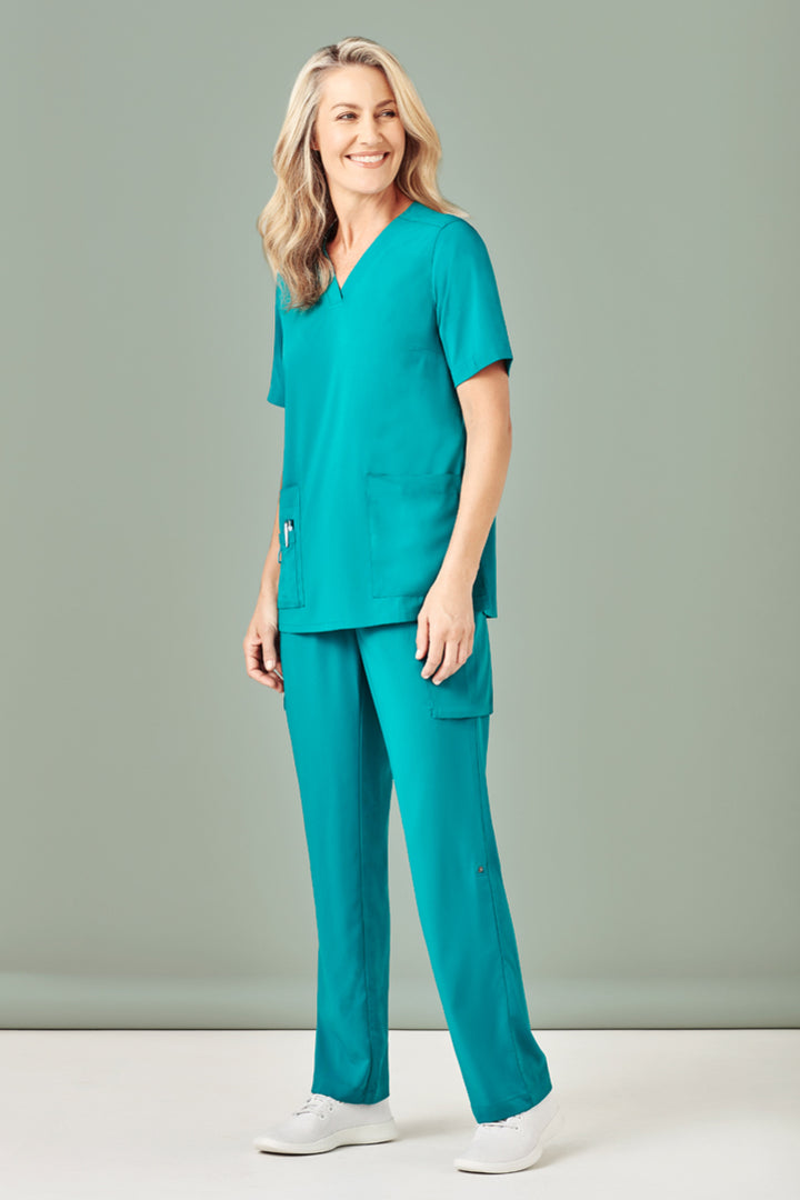 CST941LS - Biz Care - Womens Avery V-Neck Scrub Top Teal