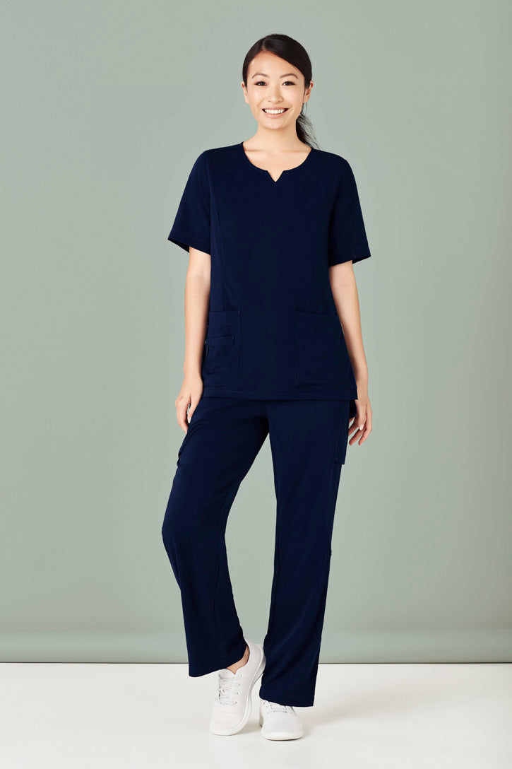 CST942LS - Biz Care - Avery Womens Tailored Fit Round Neck Scrub Top