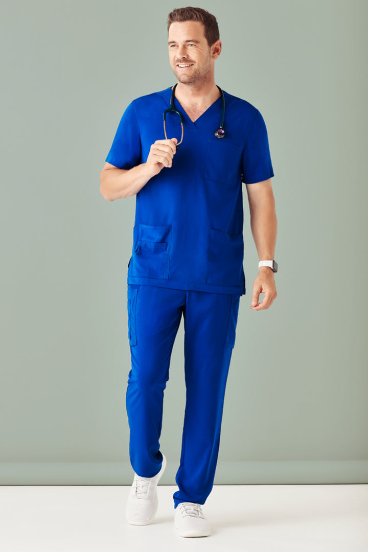 CST945MS - Biz Care - Avery Mens V-Neck Scrub Top | Electric Blue