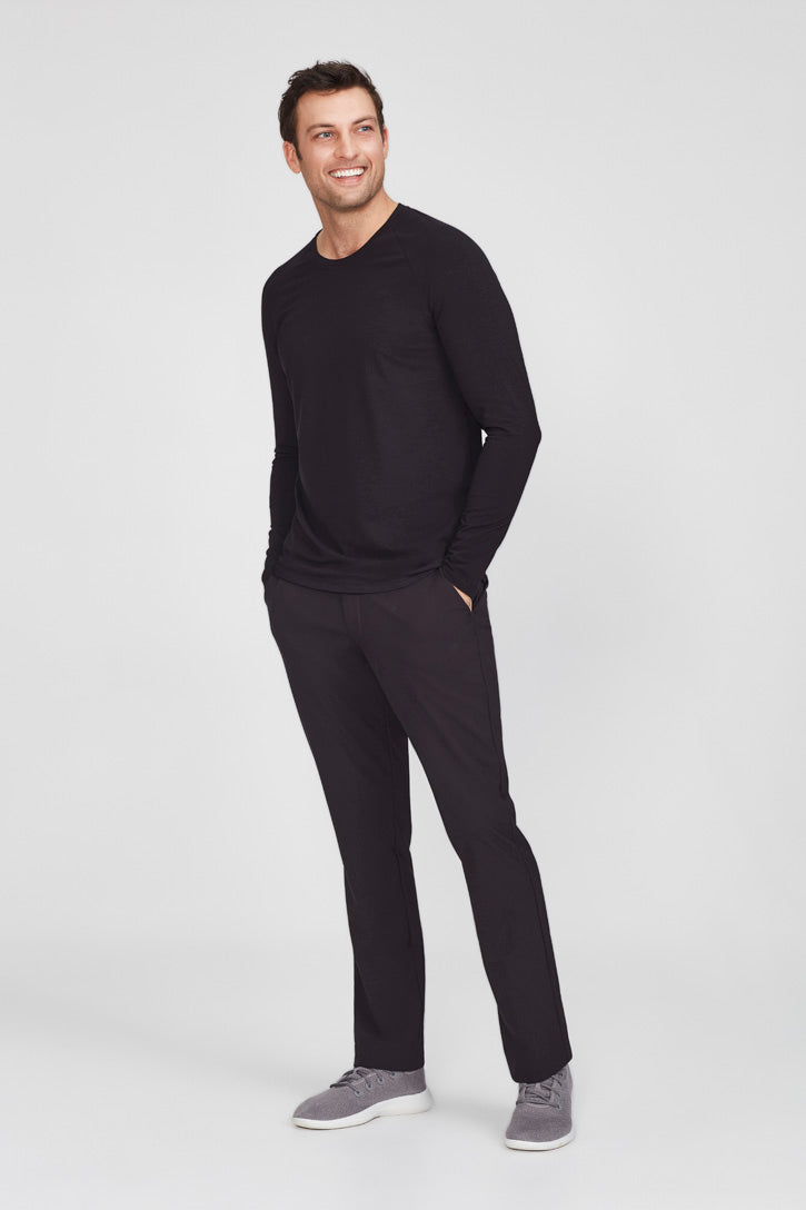 CT247ML - Biz Care - Performance Mens Cotton Long Sleeve Tee | Black