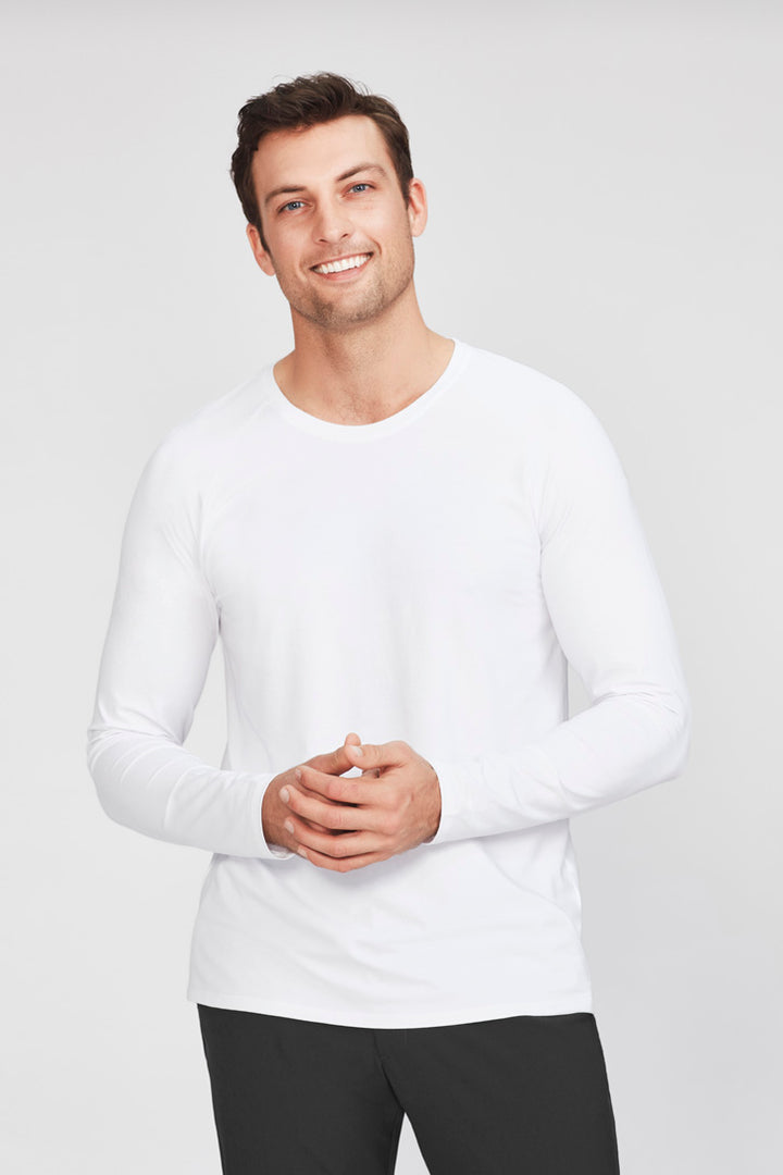 CT247ML - Biz Care - Performance Mens Cotton Long Sleeve Tee | White