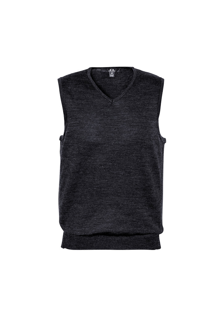 WV619M - Biz Care - Milano Mens Vest | Charcoal