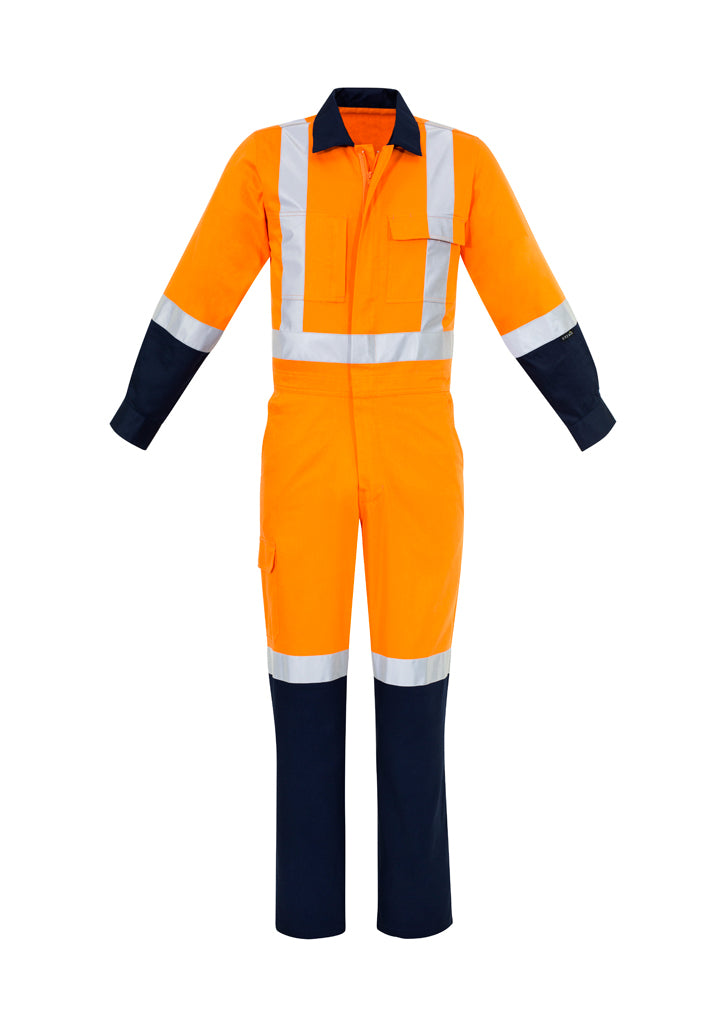 ZC606 - Syzmik - Hi-Vis Mens TTMC-W17 Cotton Overall | Orange/Navy
