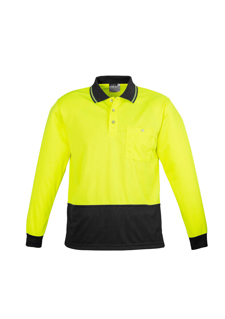 ZH232 - Syzmik - Unisex Hi Vis Basic Spliced Polo - Long Sleeve | Yellow/Black