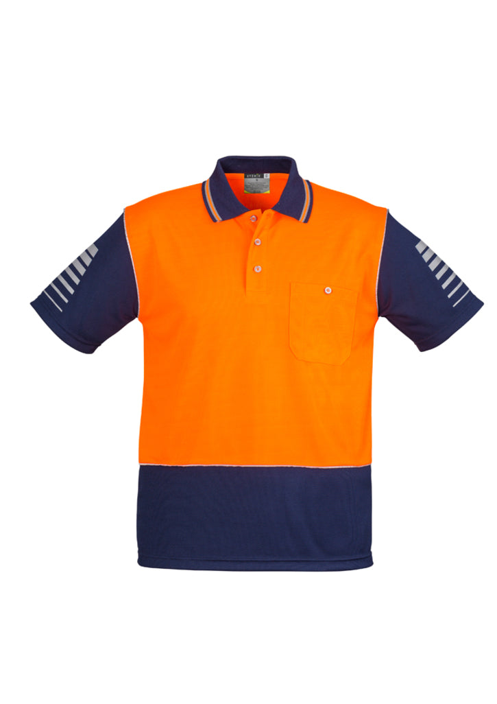 ZH236 - Syzmik - Hi-Vis Zone Polo - Short Sleeve | Orange/Navy