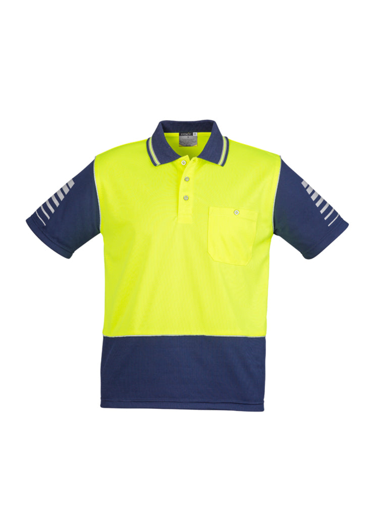 ZH236 - Syzmik - Hi-Vis Zone Polo - Short Sleeve | Yellow/Navy