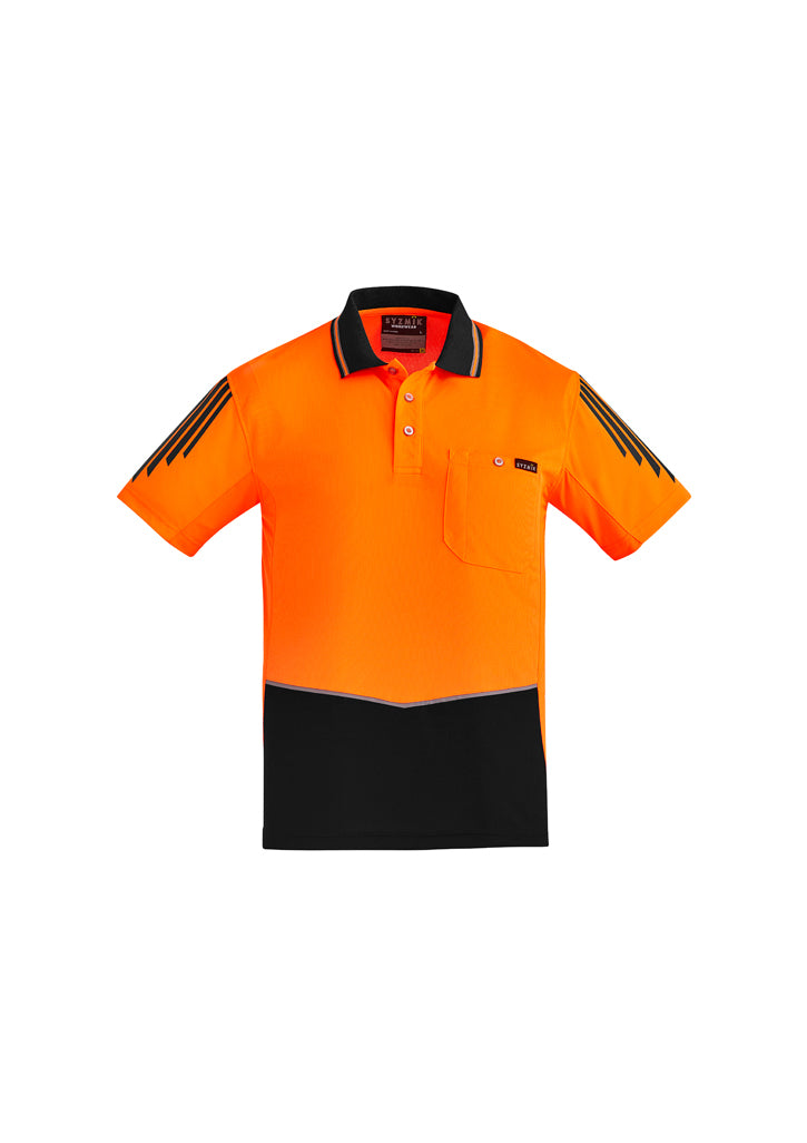 ZH315 - Syzmik - Mens Hi Vis Flux S/S Polo | Orange/Black