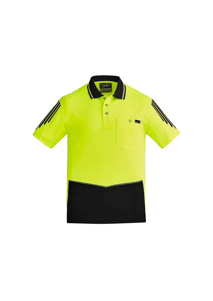 ZH315 - Syzmik - Mens Hi Vis Flux S/S Polo | Yellow/Black