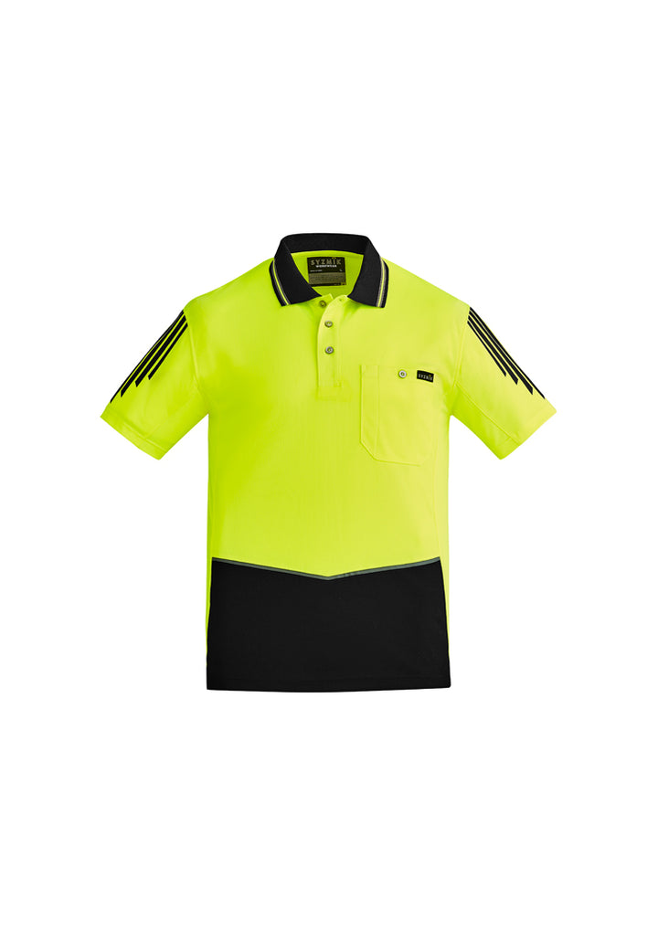 ZH315 - Syzmik - Mens Hi Vis Flux S/S Polo | Yellow/Black