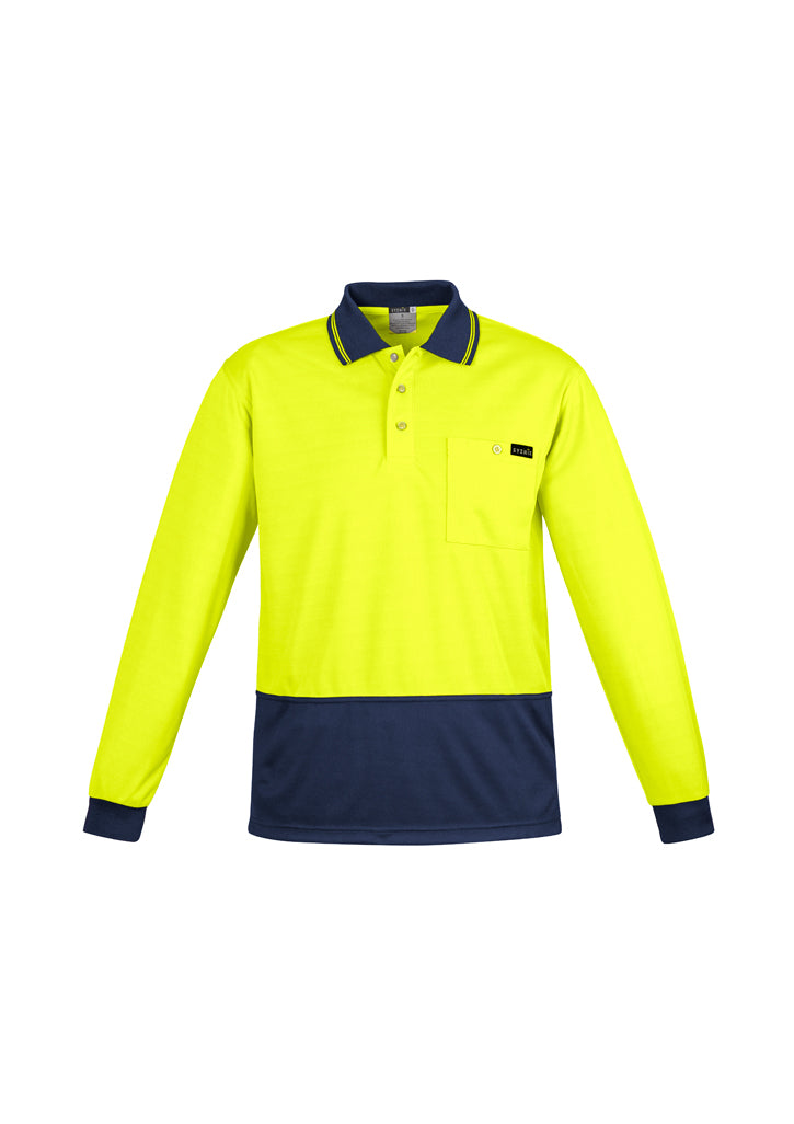 ZH410 - Syzmik - Mens Comfort Back L/S Polo | Yellow/Navy