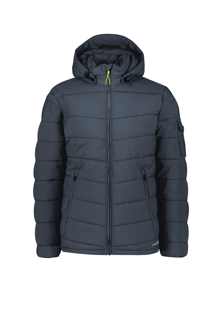 ZJ240 - Syzmik - Unisex Streetworx Hooded Puffer Jacket | Charcoal Blue