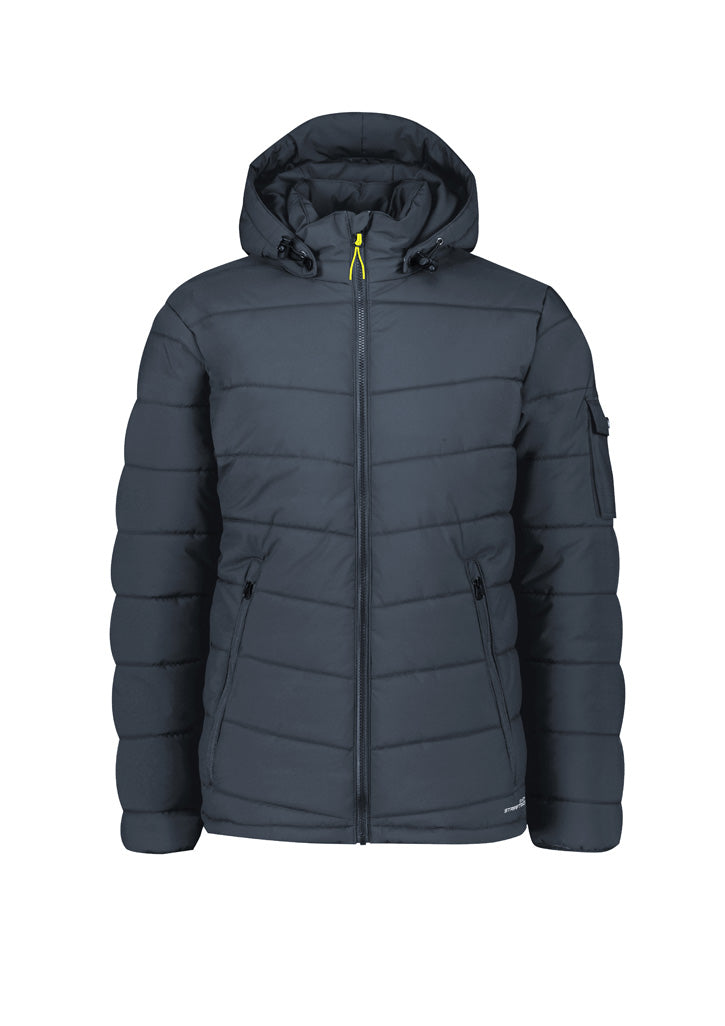 ZJ240 - Syzmik - Unisex Streetworx Hooded Puffer Jacket | Charcoal Blue