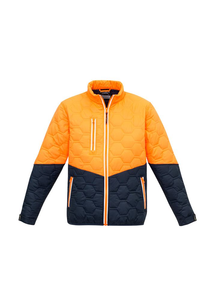 ZJ420 - Syzmik - Unisex Hexagonal Puffer Jacket | Orange/Navy