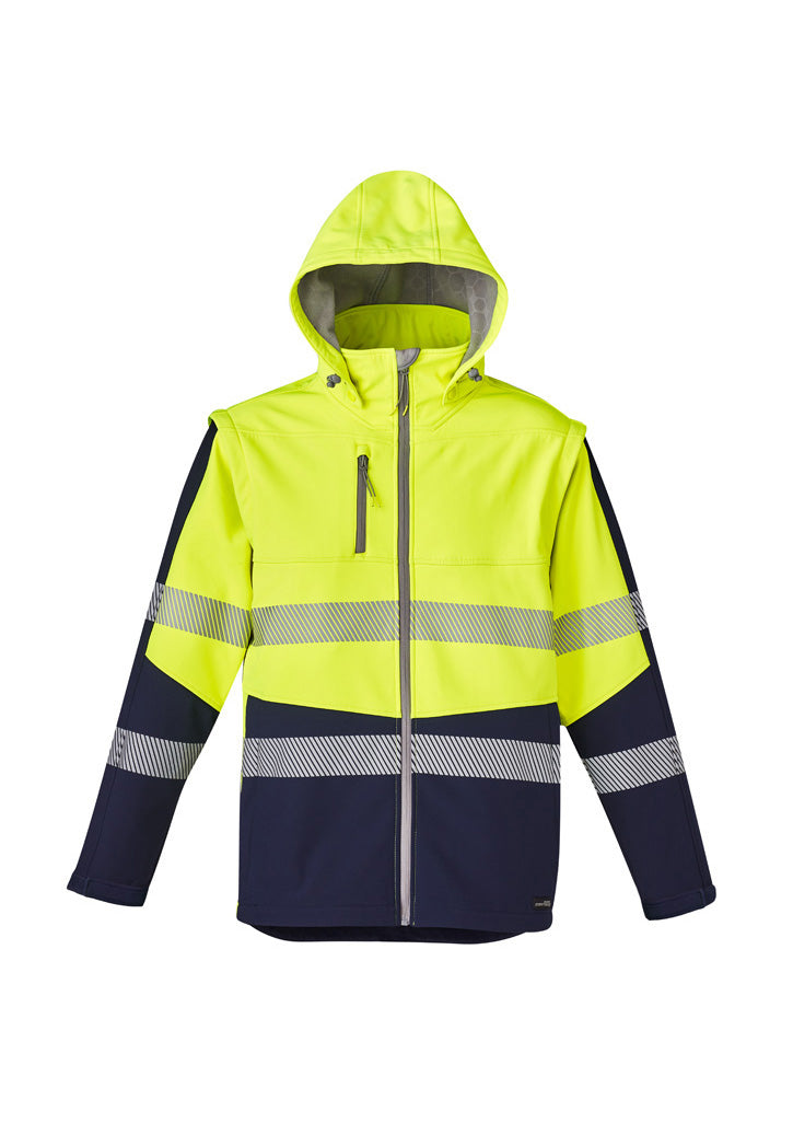 ZJ453 - Syzmik - Unisex Hi-Viz (2-in-1) Stretch Softshell Taped Jacket | Yellow/Navy