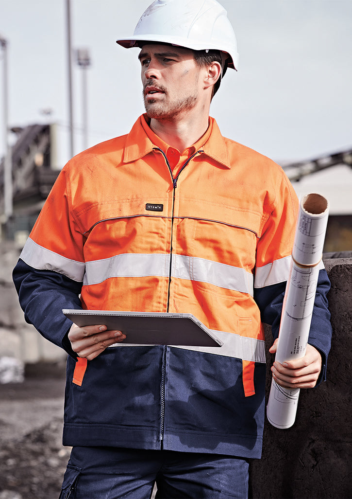 ZJ590 - Syzmik - Mens Hi Vis Cotton Drill Jacket