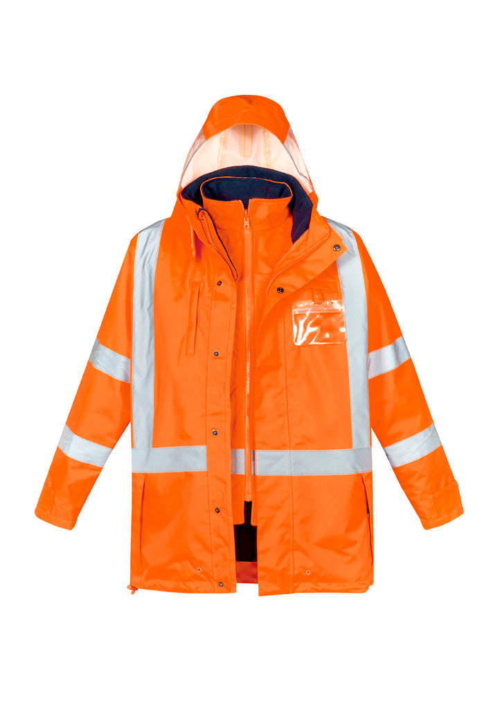 ZJ616 - Syzmik - Men's TTMC-W17 Hi-Vis X-Back (4 in 1) Waterproof Jacket (with reversible fleece vest) | Orange/Navy