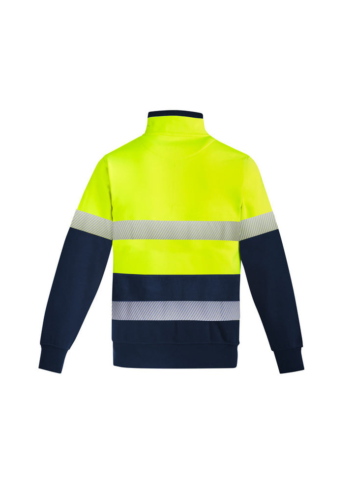 ZT150 - Syzmik - Mens Orange Flame Hi Vis 1/4 Zip Brushed Fleece Pullover - Hoop Taped