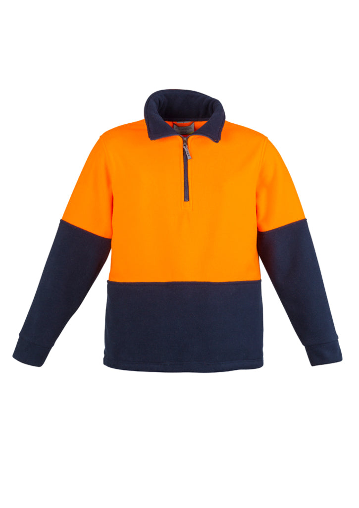 ZT460 - Syzmik - Unisex Hi Vis 1/2 Zip Polar Fleece Pullover | Orange/Navy