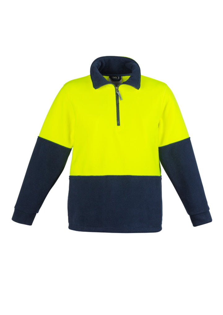 ZT460 - Syzmik - Unisex Hi Vis 1/2 Zip Polar Fleece Pullover | Yellow/Navy