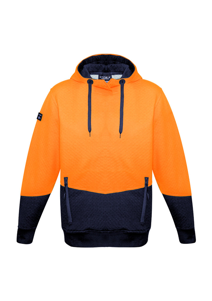 ZT477 - Syzmik - Unisex Hi Vis Textured Jacquard Hoodie | Orange/Navy